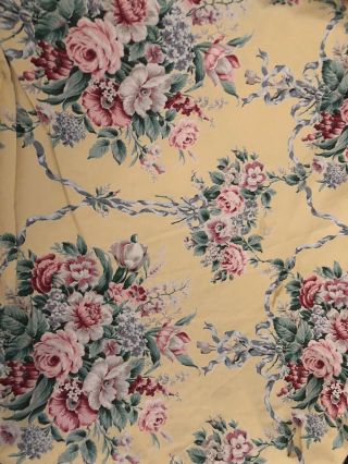 Ralph Lauren " Evelyn " Rare Yellow Floral Chintz Fabric - 9 Yards