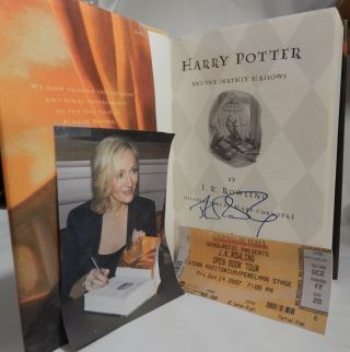 Rare Autographed " Harry Potter And The Deathly Hallows " Signed By J.  K.  Rowling