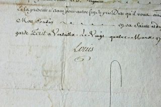 1769 King Louix Xv Signature Manuscript Document Military Order Versailles Rare