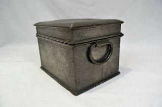 Antique Chinese Pewter Tea Caddy Rare Marked Signed