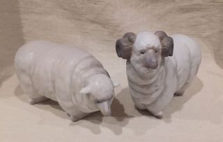 Very Rare ‘70 Lladro Sheep & Ram Figurines,  Retired