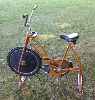 Rare Vintage C1970 Mid - Century Schwinn Deluxe Exerciser Bike Xr5 Coppertone