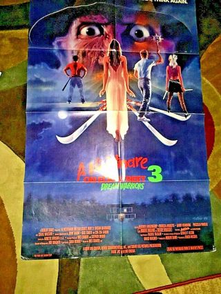 Nightmare On Elm Street 3 (1987) Rare Vintage Us One Sheet 1 - Sh Poster