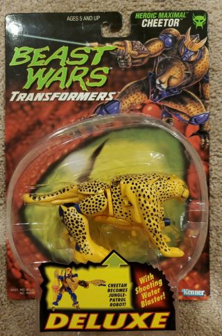1997 Beast Wars Transformers Deluxe Maximal Cheetor Smooth Bubble Green Eyes Moc