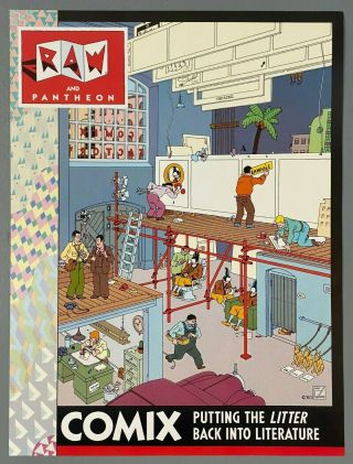 And Rare 1980 Raw Comics Comix Promotional Poster / Joost Swarte