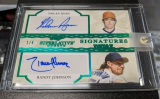 2020 Leaf Superlative Sports Randy Johnson Nolan Ryan Dual Autograph 1/4 Rare
