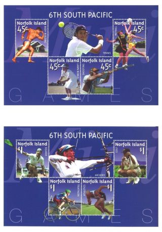 Norfolk Island 2002 6th South Pacific Games Unissued/withdrawn Mini Sheets Rare
