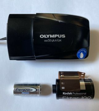 Olympus Stylus Epic (mju Ii) Point And Shoot Film Camera F2.  8 Black (rare)