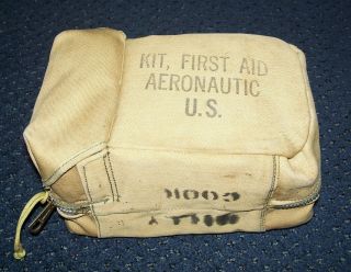 Rare Ww2 U.  S.  Air Force Issue First Aid Kit Complete W/ Contents