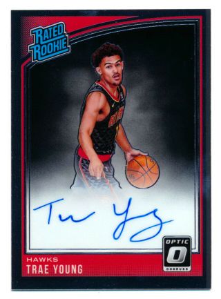 2018 - 19 Donruss Optic Trae Young Rc Auto Autograph Rated Rookie Hawks Rare Ssp