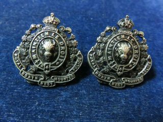 Rare Orig Officers Collar Badges " Rnwmp " Royal North West Mounted Police