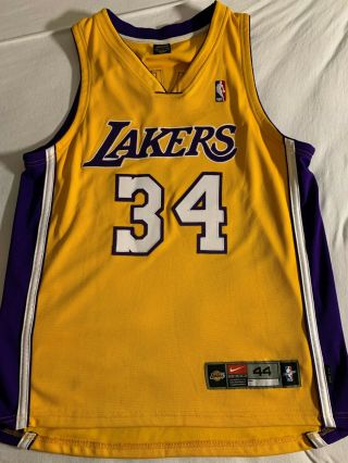 Rare Size 44 Nike Vintage 1999 - 00 Shaquille O’neal Lakers Authentic Jersey