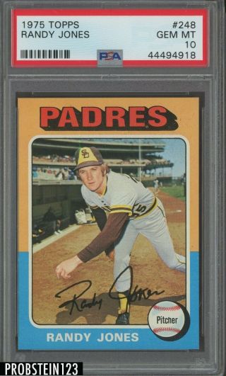 1975 Topps 248 Randy Jones San Diego Padres Psa 10 Gem " Rare "