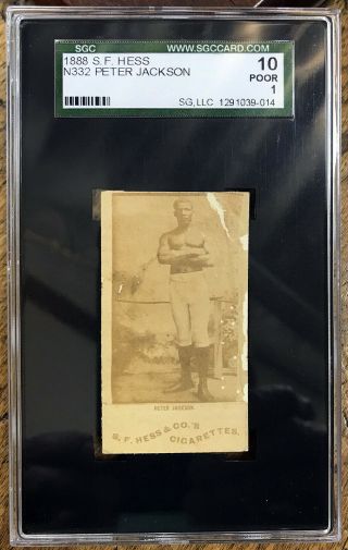 Peter Jackson 1888 N332 S.  F.  Hess Co Sgc 10 Boxing - Rare Card