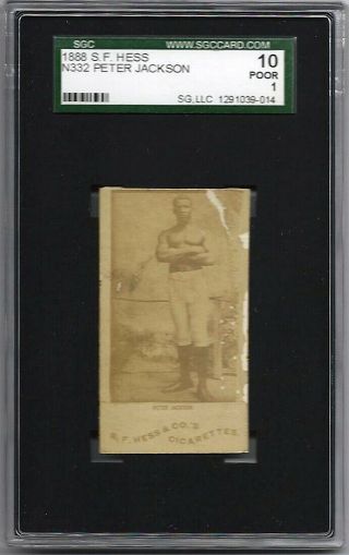 PETER JACKSON 1888 N332 S.  F.  HESS Co SGC 10 Boxing - Rare Card 3