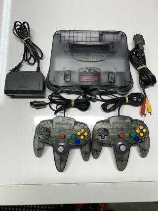 Nintendo 64 N64 Funtastic Smoke Grey Clear Black Video Game Console Rare
