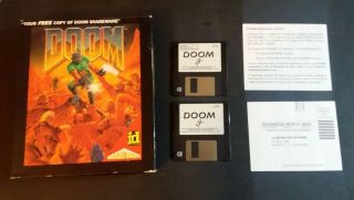 Doom 1993 - Pc Shareware 3.  5 " Floppy Software Very Rare Vintage