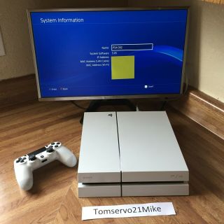 Sony Playstation 4 500gb Ps4 White Console & Controller Fw 5.  05 Rare