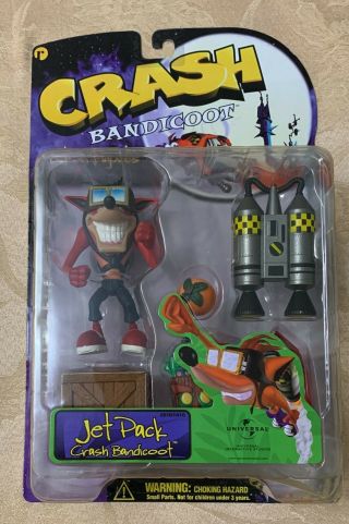 Crash Bandicoot " Jet Pack Crash Bandicoot " Action Figure - Rare