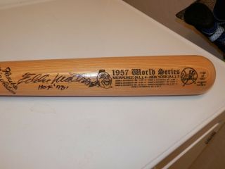 Rare Eddie Mathews Hof 78 Autographed 1957 World Series Bat Psa G34889