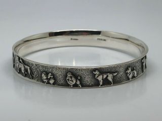 James Avery Sterling Silver Dog Show Bangle Bracelet,  Rare And Retired