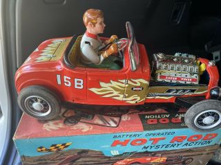 Vintage Rare Nomura Tn Japan Hot Rod Mystery Action Tin Toy.  58 Of 1142 Made