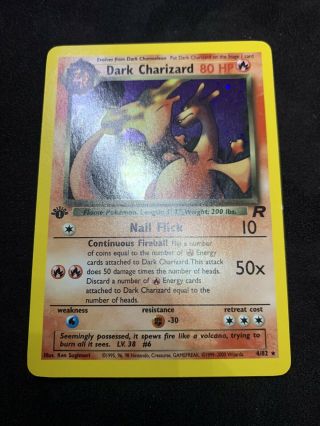 Pokemon 1st Edition Dark Charizard 4/82 Near Holo Rare