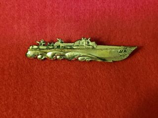 Rare Wwii U.  S.  Navy Pt Boat Pin Badge - Marked Sterling
