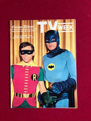 1966 Batman,  " Tv Week " Program Guide (rare) Chicago Tribune