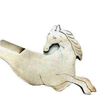 Rare 70s Vintage Hermes Silver Galloping Horse Letter Opener