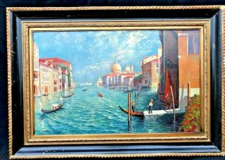 Rare Vintage Italian Impressionist Of Venice Signed.  Luigi Lanza (1860 - 1913)