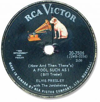 Rare 1959 Elvis Presley Rock’n Roll 78 Rpm Record.  Fool Such As I/need Your Love