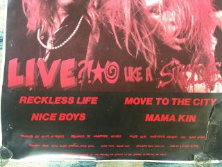 Vintage Rare 54” By 38” Guns N’ Roses Live Like A Suicide Poster From England 3