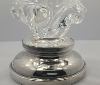 RARE vintage Steuben Crystal Glass bowl with Silver plate Base 3