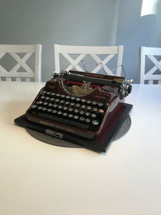 Rare red Antique Continental 34 Typewriter Schreibmaschine Máquina de Escrever 2