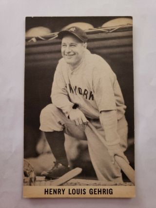 1961 Wrigley Field Exhibit Lou Gehrig Rare Postcard Back