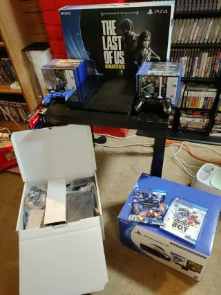 [rare] P.  T Demo Sony Playstation 4 The Last Of Us 500gb,  18 Games,  Psvr Bundle