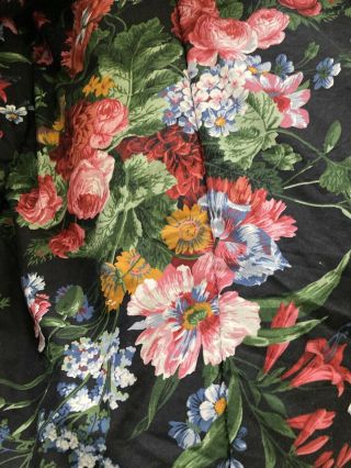 Rare Ralph Lauren Isadora Cossette Black Floral Queen Comforter