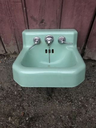 Seafoam Green Sink Small Kohler 40s 50s Mid Century Porcelain 14” Apartment Rare