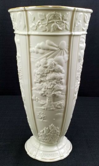 Lenox Four Seasons Large Vase Usa Made Discontinued Rare Piece 14 " Tall 6152631