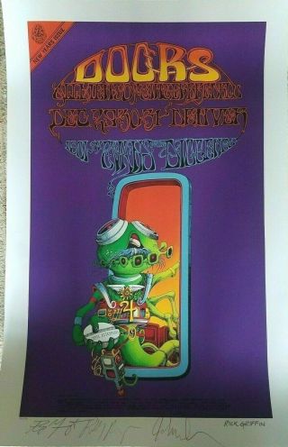 The Doors Concert Poster Ultra Rare,  302 Of 500,  Hand Signed By 3 Living Members