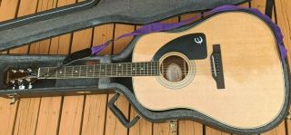 Vintage (rare) Epiphone By Gibson Pr - 300 Acoustic Guitar 1990 Tkl Hardshell Case