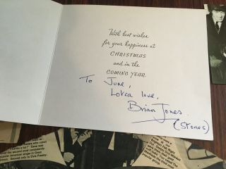 ROLLING STONES BRIAN JONES Signed Card & Memorabilia Rare Photos 3