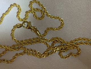 Milor 30 " Italy 18k Solid Yellow Gold Rope Chain Necklace 750 4.  7 Grams Qvc Rare