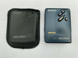 Sony Wm - Dd33,  Restored With Leather Case.  Blue Color Rare