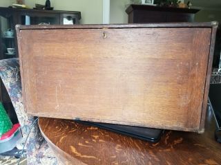 VERY RARE UNION TOOL CHEST CO.  OAK Machinist Tool Case,  7 Drawer 3/4 EE W/KEY 2