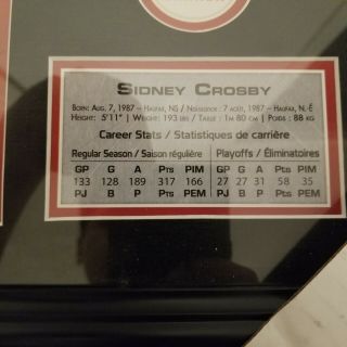 Sidney Crosby Team Canada Autographed Frame Frameworth RARE Signed 9 2