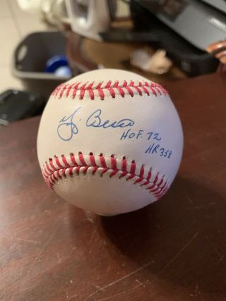 Yogi Berra Signed Baseball With Hof 72 Hr 358 Rare Ball