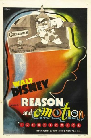 Rare 16mm Cartoon: Reason And Emotion (low Fade Lpp) Disney Wartime Animated