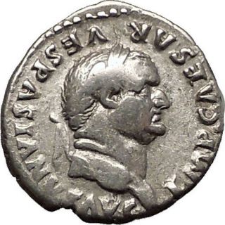 Vespasian Seated With Branch 74ad Rare Ancient Silver Denarius Roman Coin I57517